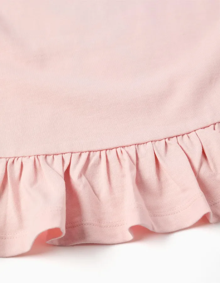 Long sleeve T-shirt with Minnie print for babies and girls, pink