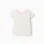 Cotton T-shirt with embroidered collar for baby girls, light beige/pink