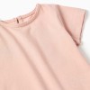 Cotton T-shirt with print and ruffled hem for baby girls, light pink