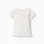 Cotton T-shirt with print and ruffled hem for baby girls, white