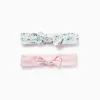 Pack of 2 Headbands Floral/Plain for Baby Girls, Pink