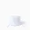 Twill bucket hat with side straps for babies and children, white