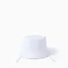Twill bucket hat with side straps for babies and children, white