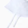 Twill bucket hat with side straps for babies and children, white