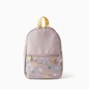 Backpack with hearts and dots print for baby girls, lilac