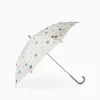 Automatic umbrella with dots pattern for baby girls, transparent