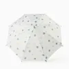 Automatic umbrella with dots pattern for baby girls, transparent