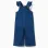 Wide leg denim dungarees with pockets for baby girls, blue