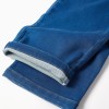 Wide leg denim dungarees with pockets for baby girls, blue