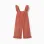 Wide leg dungarees with ruffles for baby girls, terracotta