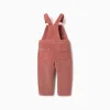 Corduroy dungarees with pockets for baby girls, dusty pink