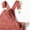 Corduroy dungarees with pockets for baby girls, dusty pink