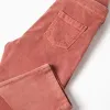 Corduroy dungarees with pockets for baby girls, dusty pink