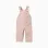 Twill dungarees with floral motif for baby girls, light pink