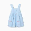 Cotton playsuit with print Carolina Celas x Zippy for baby girls, blue
