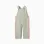 Cotton dungarees with ric rac tape for newborn and baby girls, green/coral