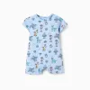 Cotton romper with Toy Story motif for newborn and baby boys, light blue