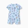 Cotton romper with Toy Story motif for newborn and baby boys, light blue