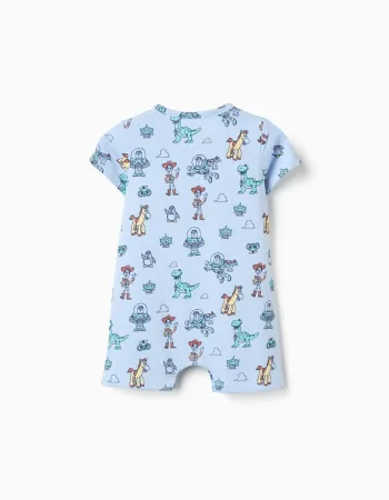 Cotton romper with Toy Story motif for newborn and baby boys, light blue