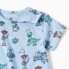 Cotton romper with Toy Story motif for newborn and baby boys, light blue