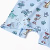 Cotton romper with Toy Story motif for newborn and baby boys, light blue