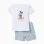 Short sleeve cotton pyjamas with Mickey for baby boys, white/blue