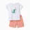 Cotton pyjamas with alligator print for baby boys, white/orange