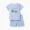 Cotton pyjamas with alligator print for baby boys, white/blue