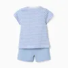 Cotton pyjamas with alligator print for baby boys, white/blue