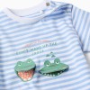 Cotton pyjamas with alligator print for baby boys, white/blue
