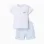 Short sleeve cotton pyjamas with alligator prints for baby boys, white