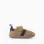 Barefoot Leather Trainers for Baby Boys, Camel/Blue