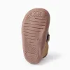 Barefoot Leather Trainers for Baby Boys, Camel/Blue