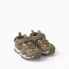 Superlight fisherman sandals for baby boys, dark green/brown