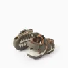 Superlight fisherman sandals for baby boys, dark green/brown