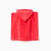 Hooded beach poncho in cotton Minnie & Daisy for baby girls, coral