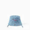 Denim bucket hat with Minnie motif for baby girls, blue