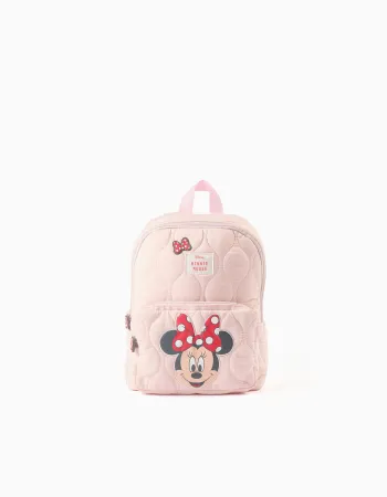Minnie Mouse padded backpack for babies and girls, light pink