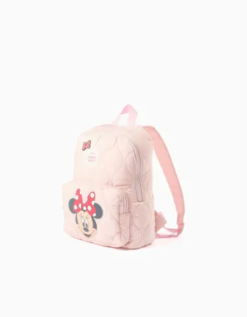 Minnie Mouse padded backpack for babies and girls, light pink