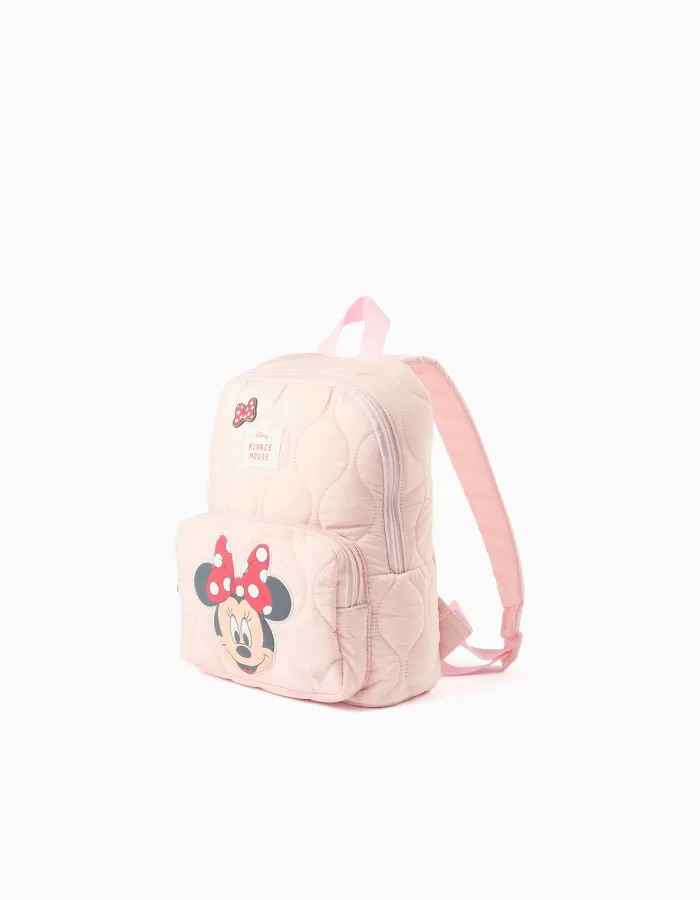 Minnie Mouse padded backpack for babies and girls, light pink