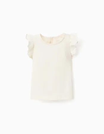 Vest Top with Ruffles for Baby Girls, White