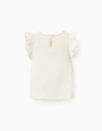 Vest Top with Ruffles for Baby Girls, White