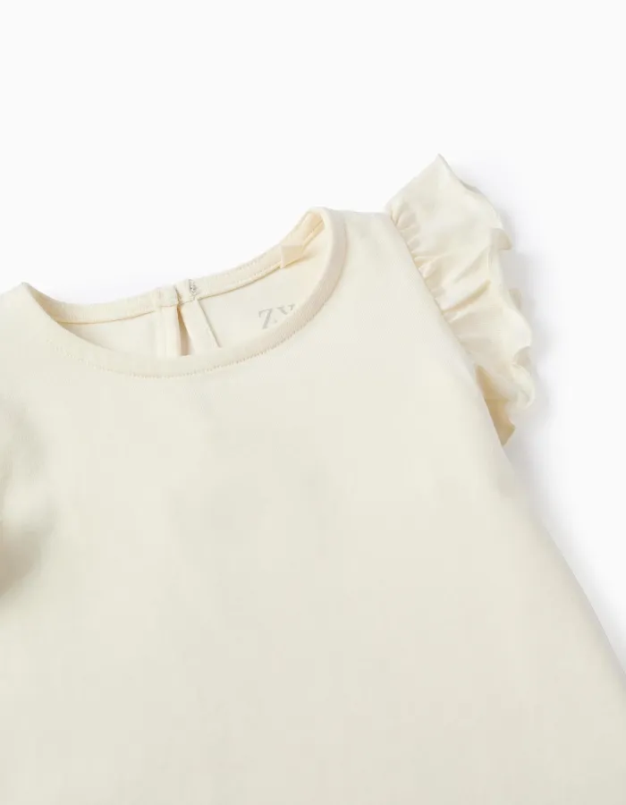 Vest Top with Ruffles for Baby Girls, White
