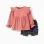 Ruffled Blouse + Floral Shorts for Baby Girls 'B&S', Coral/Blue