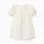 Dress with balloon sleeves and 3D flowers for baby girls, white