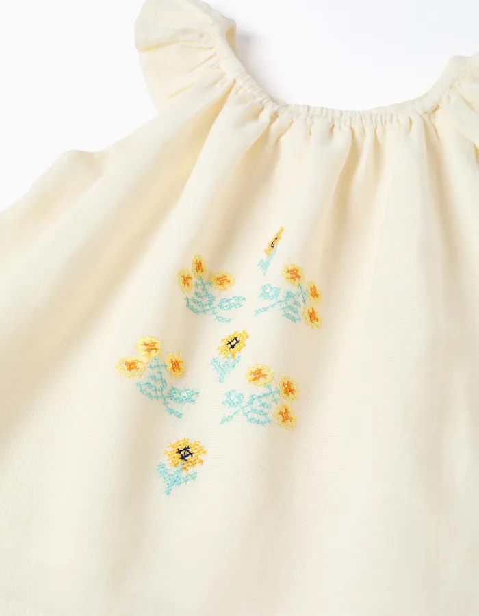 SS TOP LINEN COTTON, LIGHT BEIGE