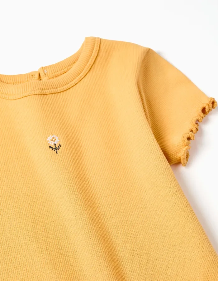 SS TSHIRT RIB, DARK YELLOW