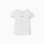 Ribbed T-shirt with embroidered flower for baby girls, white