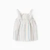 Sleeveless cotton top with ethnic stripes B&S for baby girls, multicolour