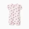 Cotton romper with Minnie motif for newborn and baby girls, light pink